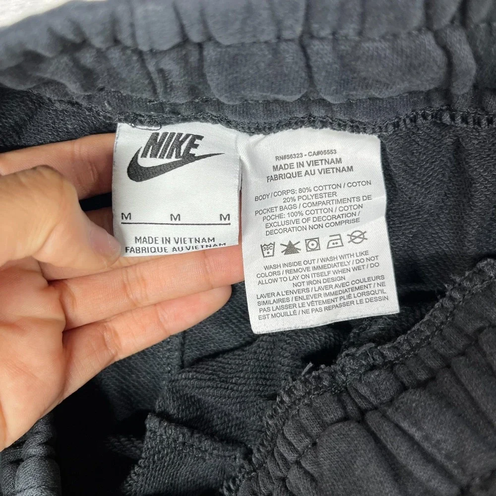 Nike Sportswear Shorts Kids Boys Medium Black Cotton Blend Drawstring -‎ W22